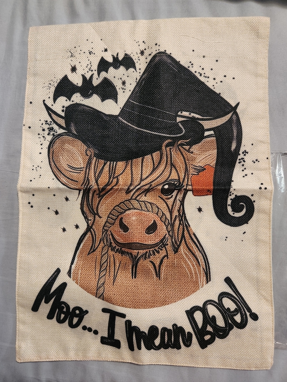 Halloween Highland Cow Garden Flag